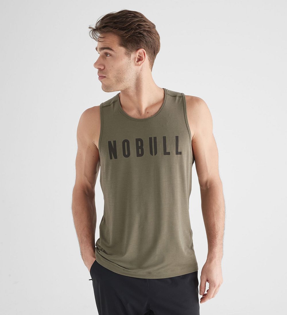 Men NOBULL Tanks Army Green | XGMLA-7960