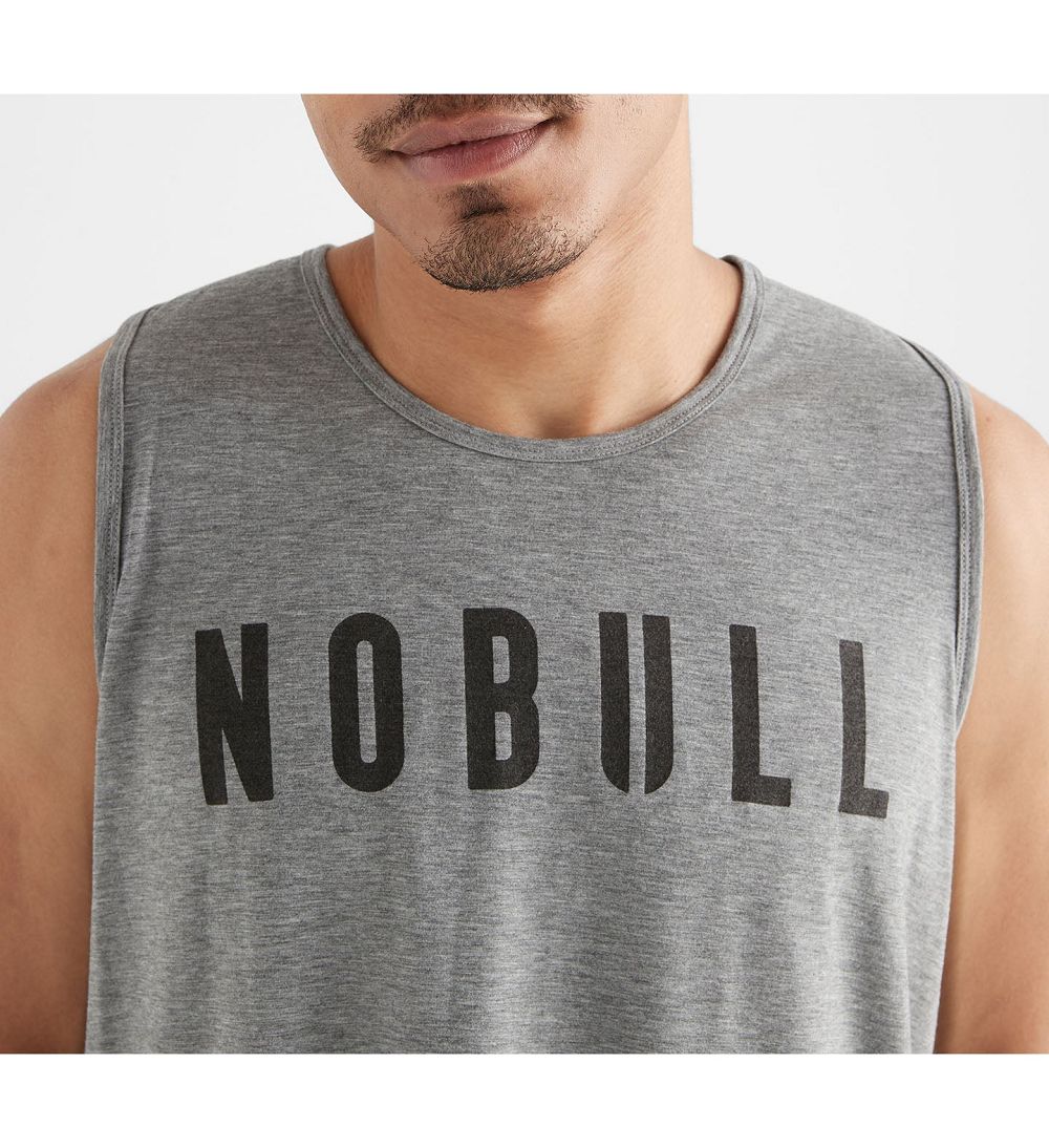 Men NOBULL Tanks Heather Grey | CKDUY-5784