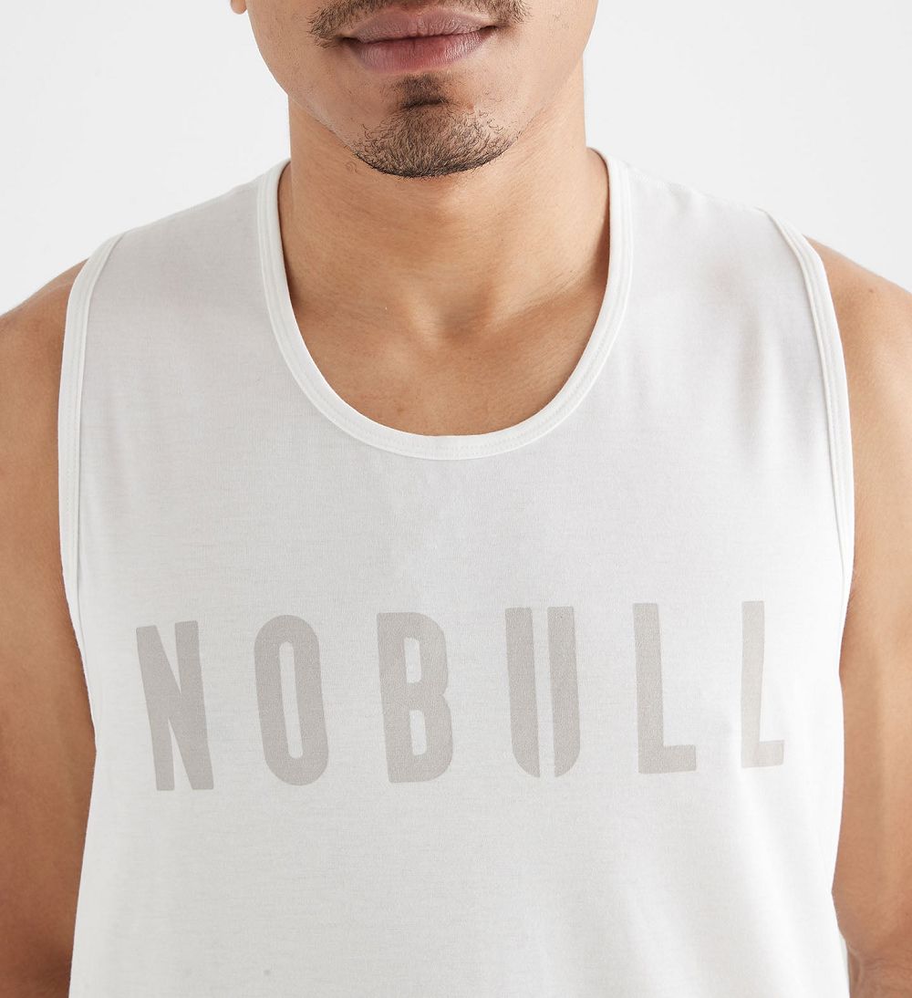 Men NOBULL Tanks White | VHYFU-5961