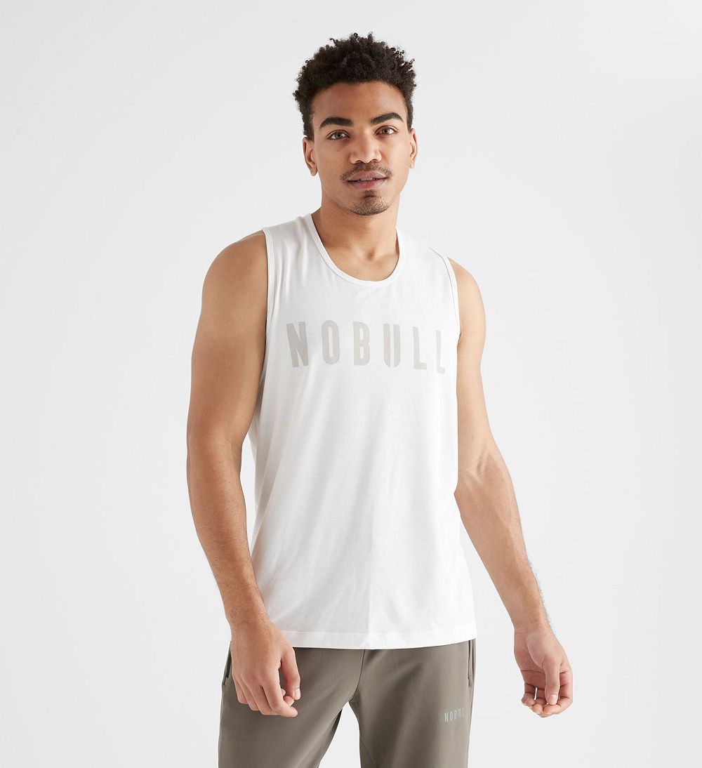 Men NOBULL Tanks White | VHYFU-5961