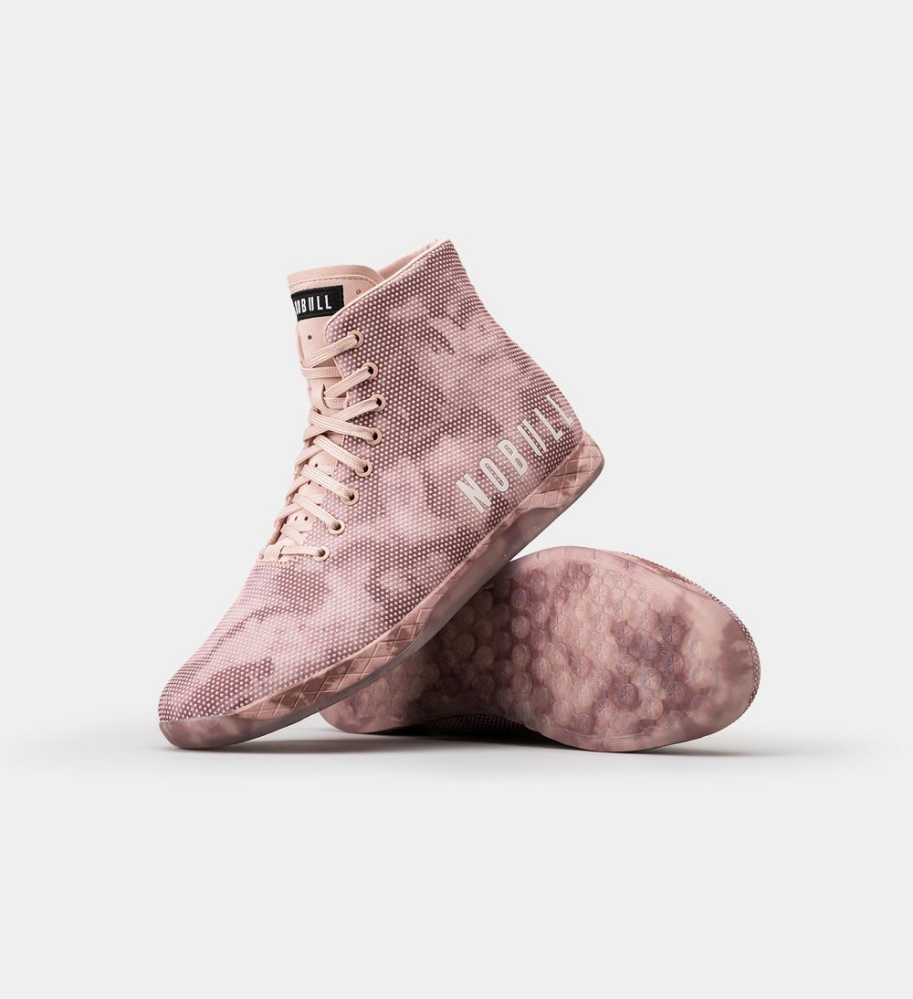 Men NOBULL Tie-Dye High-Top OUTWORK Training Shoes Dusty Rose Tie-Dye | FXBGS-7659