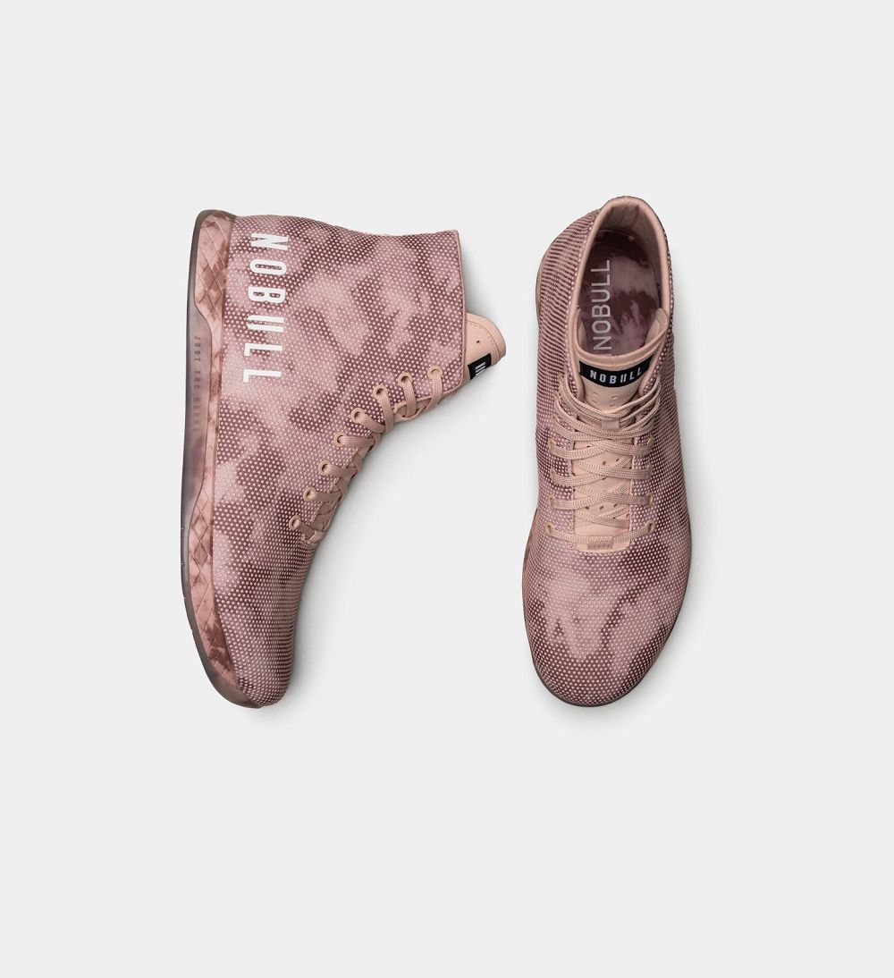 Men NOBULL Tie-Dye High-Top OUTWORK Training Shoes Dusty Rose Tie-Dye | FXBGS-7659