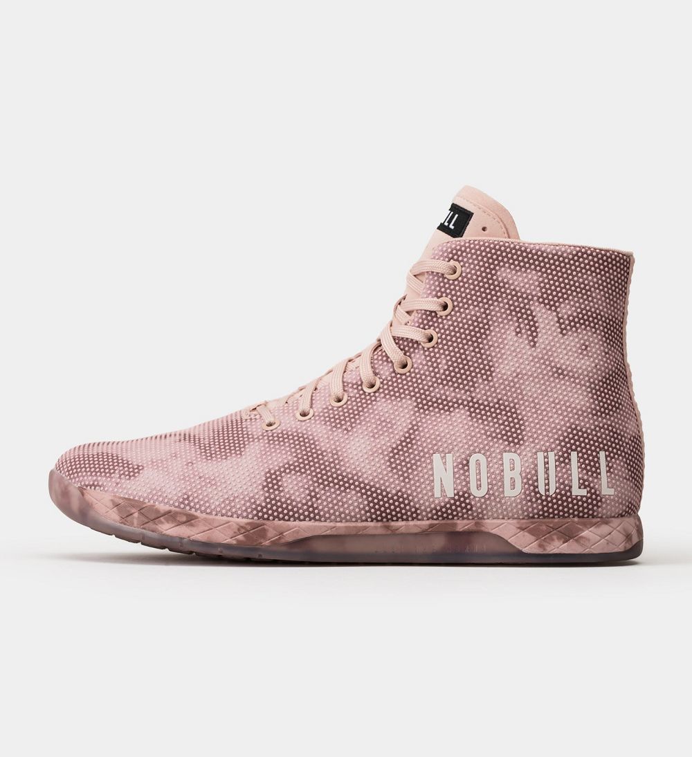 Men NOBULL Tie-Dye High-Top OUTWORK Training Shoes Dusty Rose Tie-Dye | FXBGS-7659