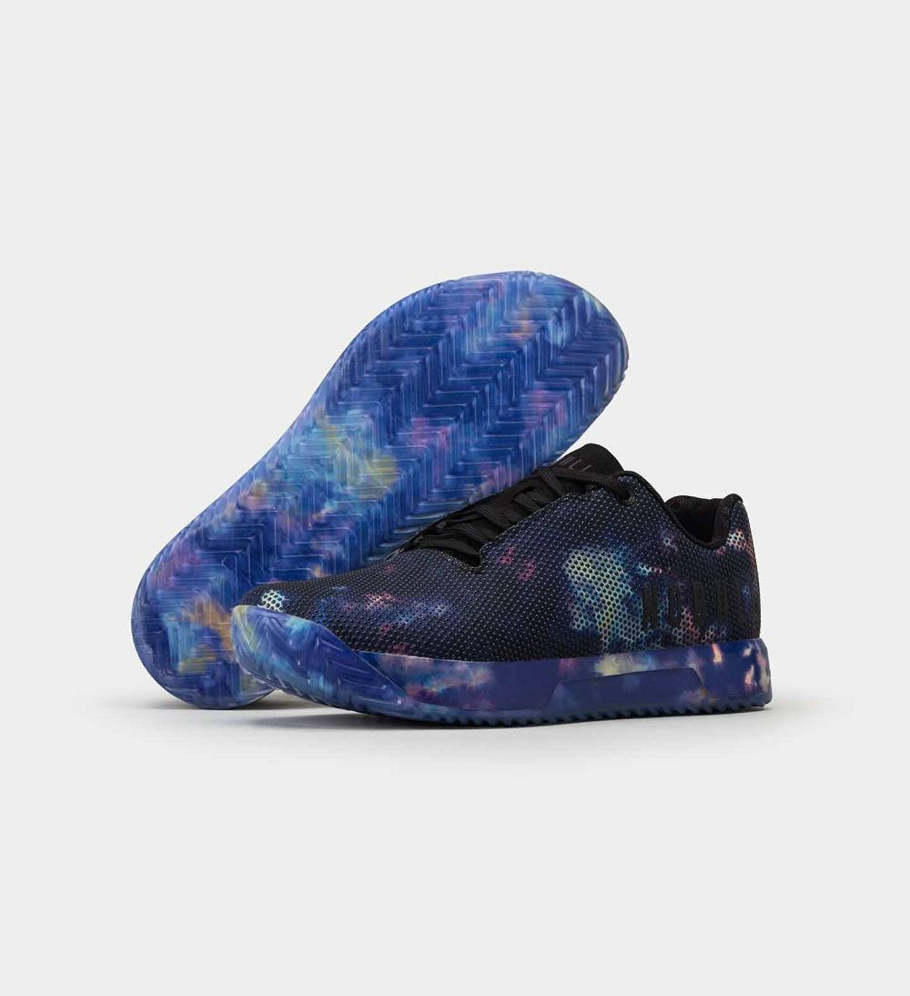 Men NOBULL Tie-Dye IMPACT Training Shoes Black Blue | FTGMU-9640