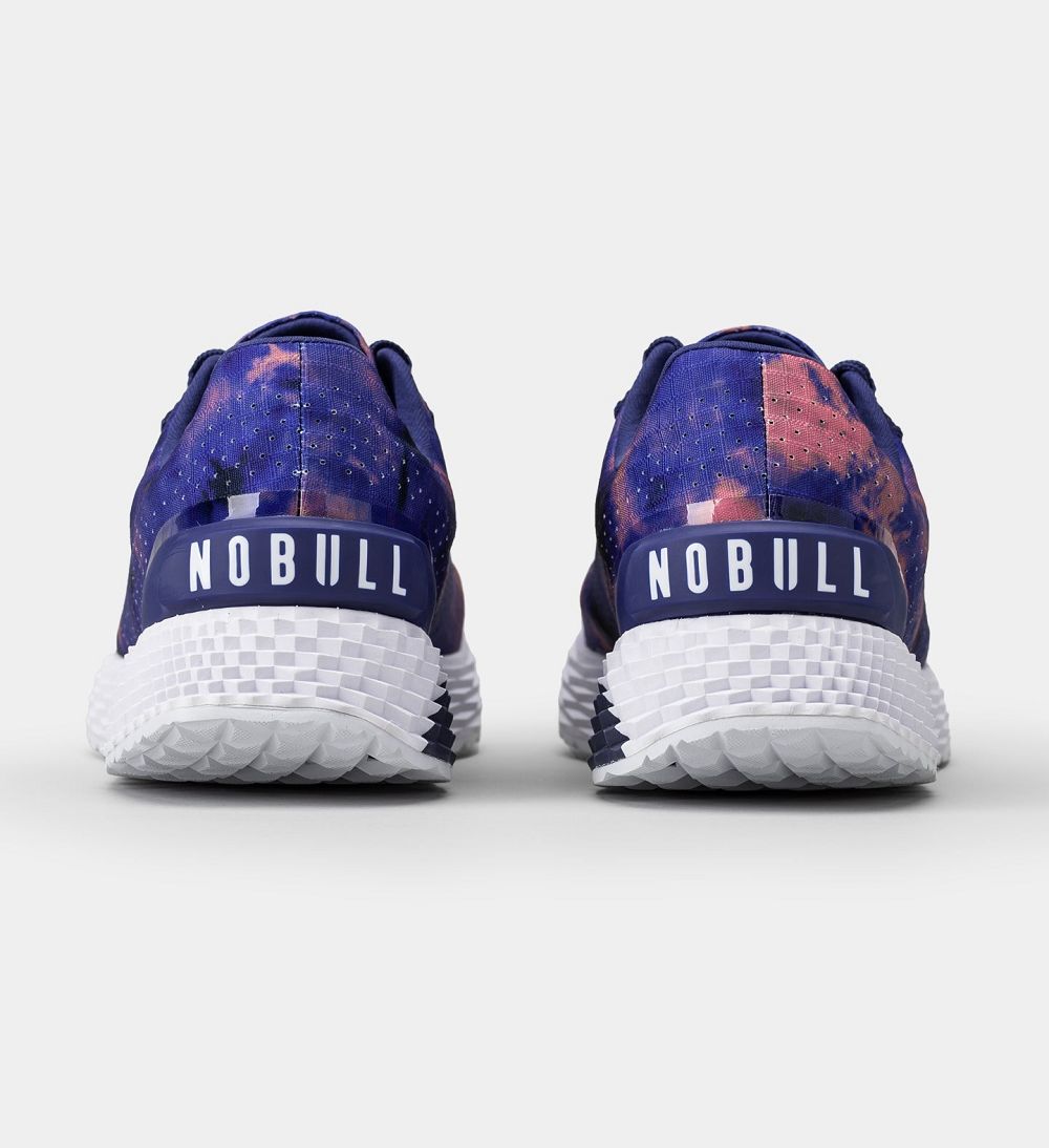 Men NOBULL Tie-Dye Ripstop Running Shoes Indigo Pink Tie-Dye | VLNKM-8493