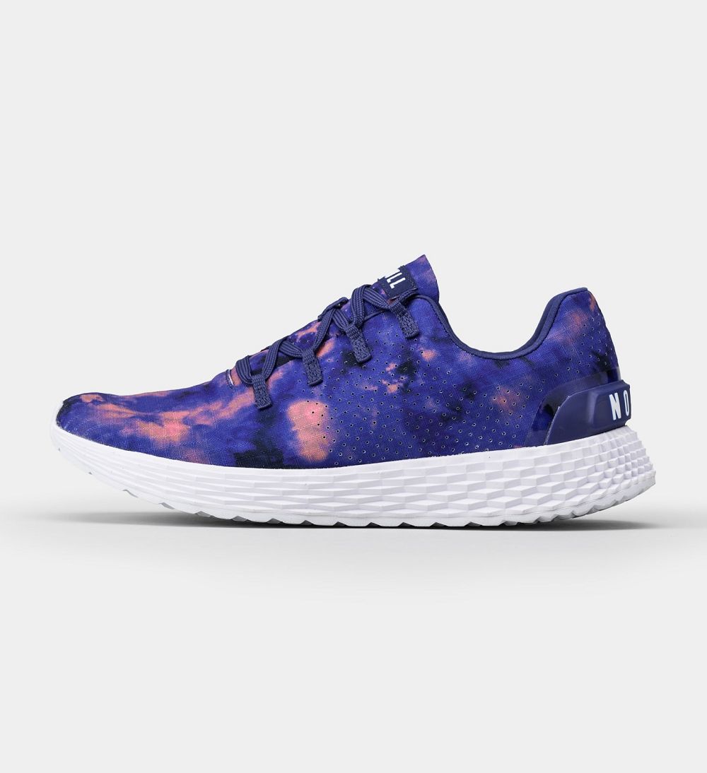 Men NOBULL Tie-Dye Ripstop Running Shoes Indigo Pink Tie-Dye | VLNKM-8493