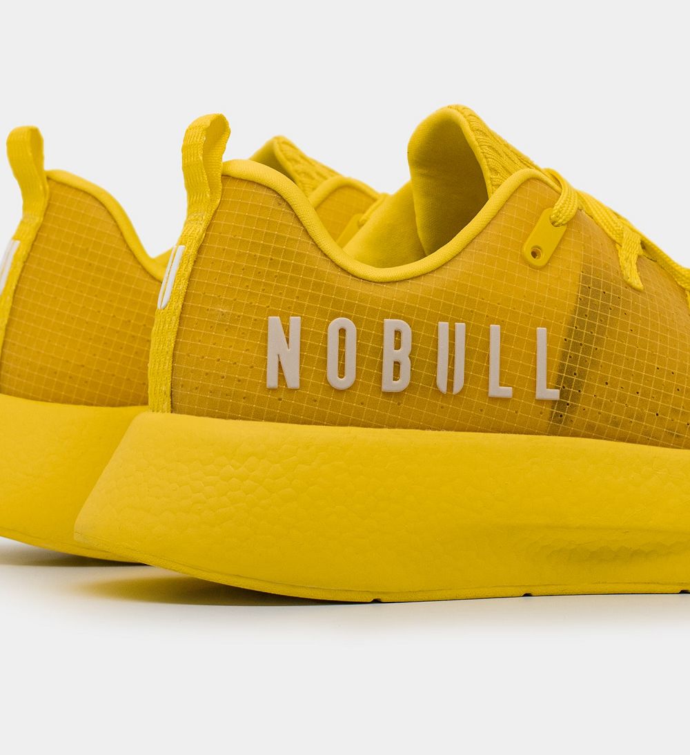 Men NOBULL Translucent JOURNEY Running Shoes Vivid Yellow | TGWJE-8960