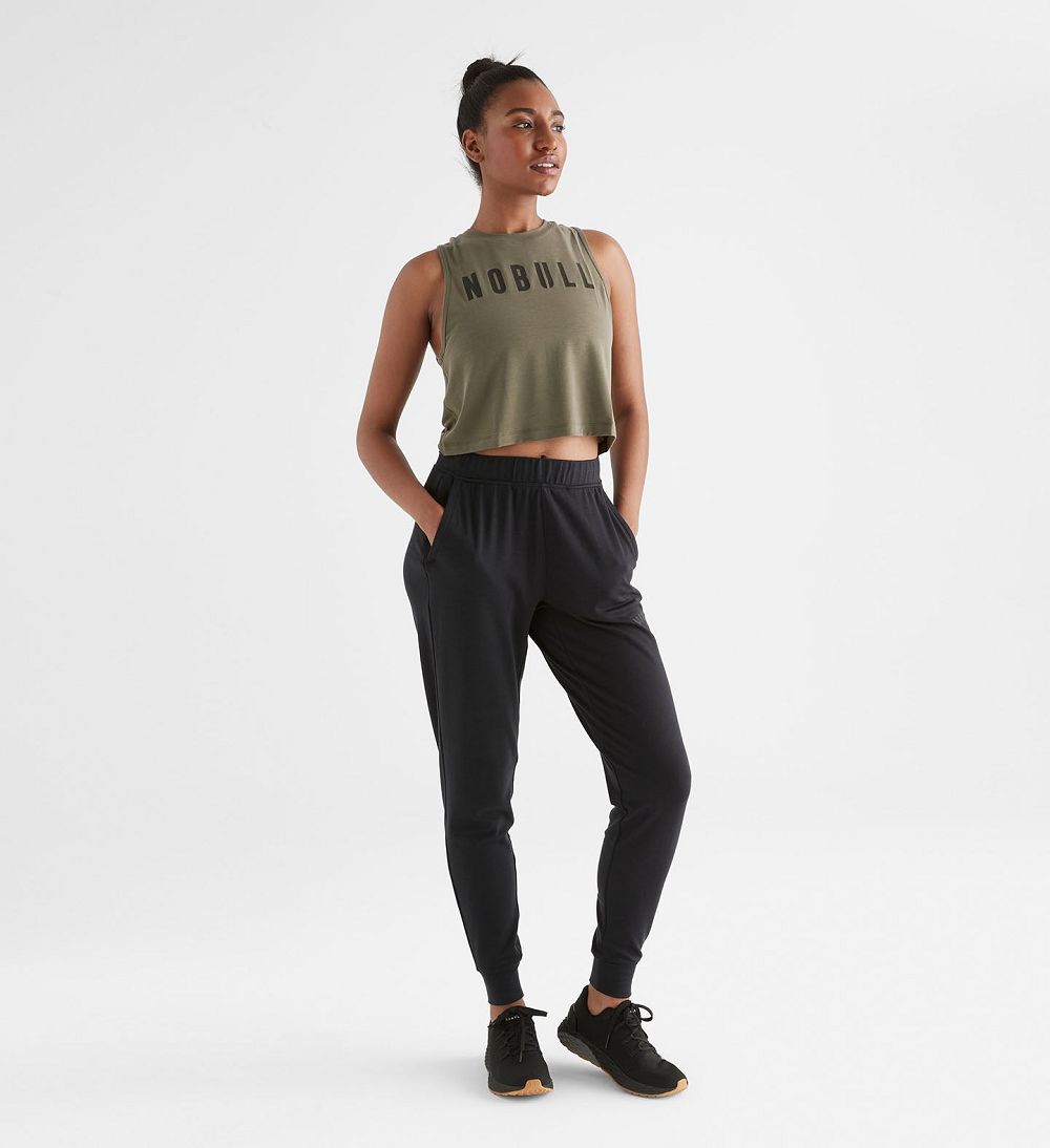 Women NOBULL Blended Merino Wool Jogger Pants Black | ITESL-2019