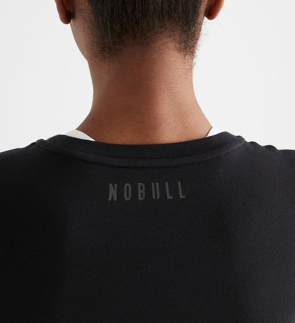 Women NOBULL Blended Merino Wool Long Sleeve T-Shirt Black | LKDHI-4693