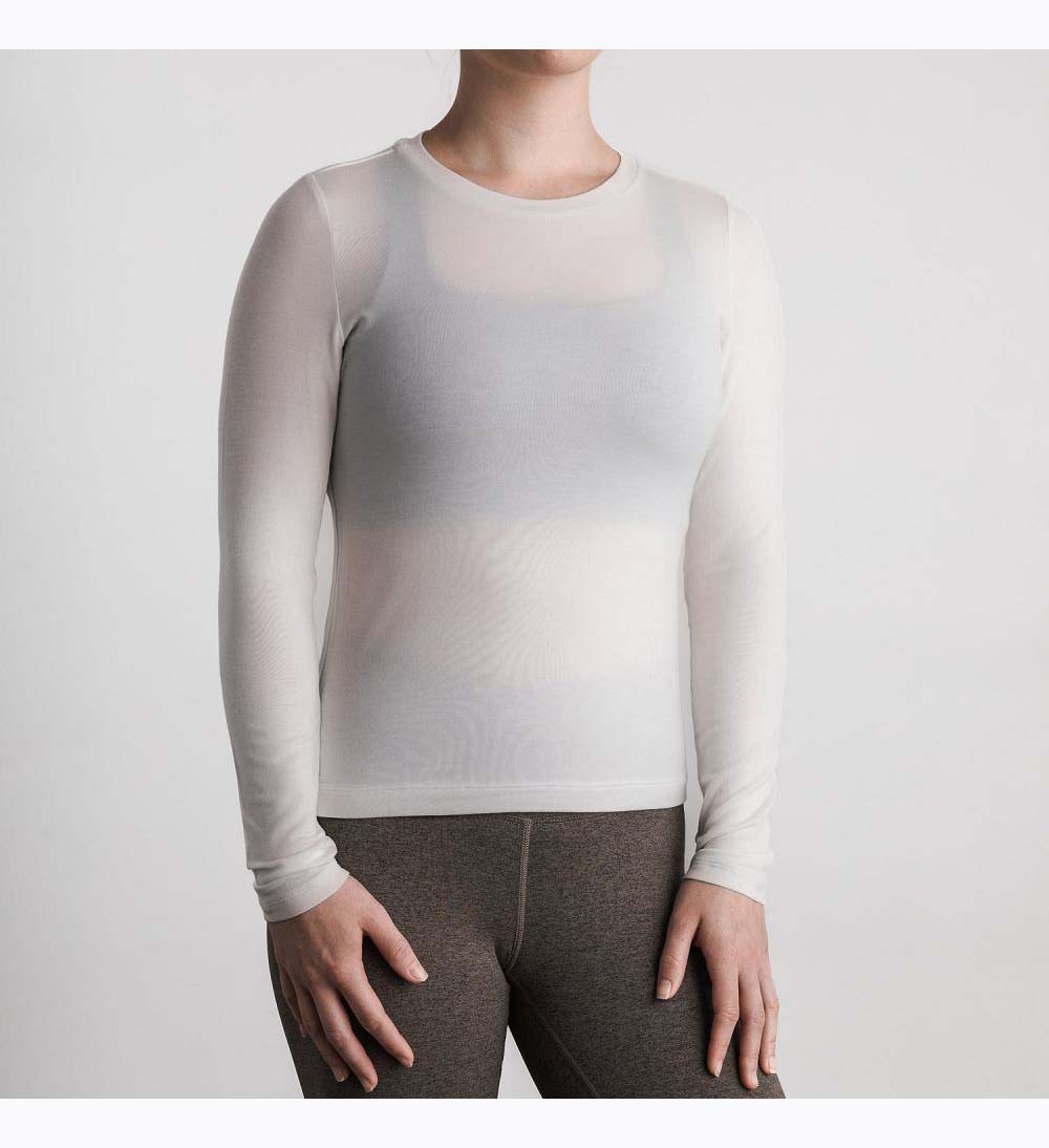 Women NOBULL Blended Merino Wool Long Sleeve T-Shirt White | OAKHT-0593