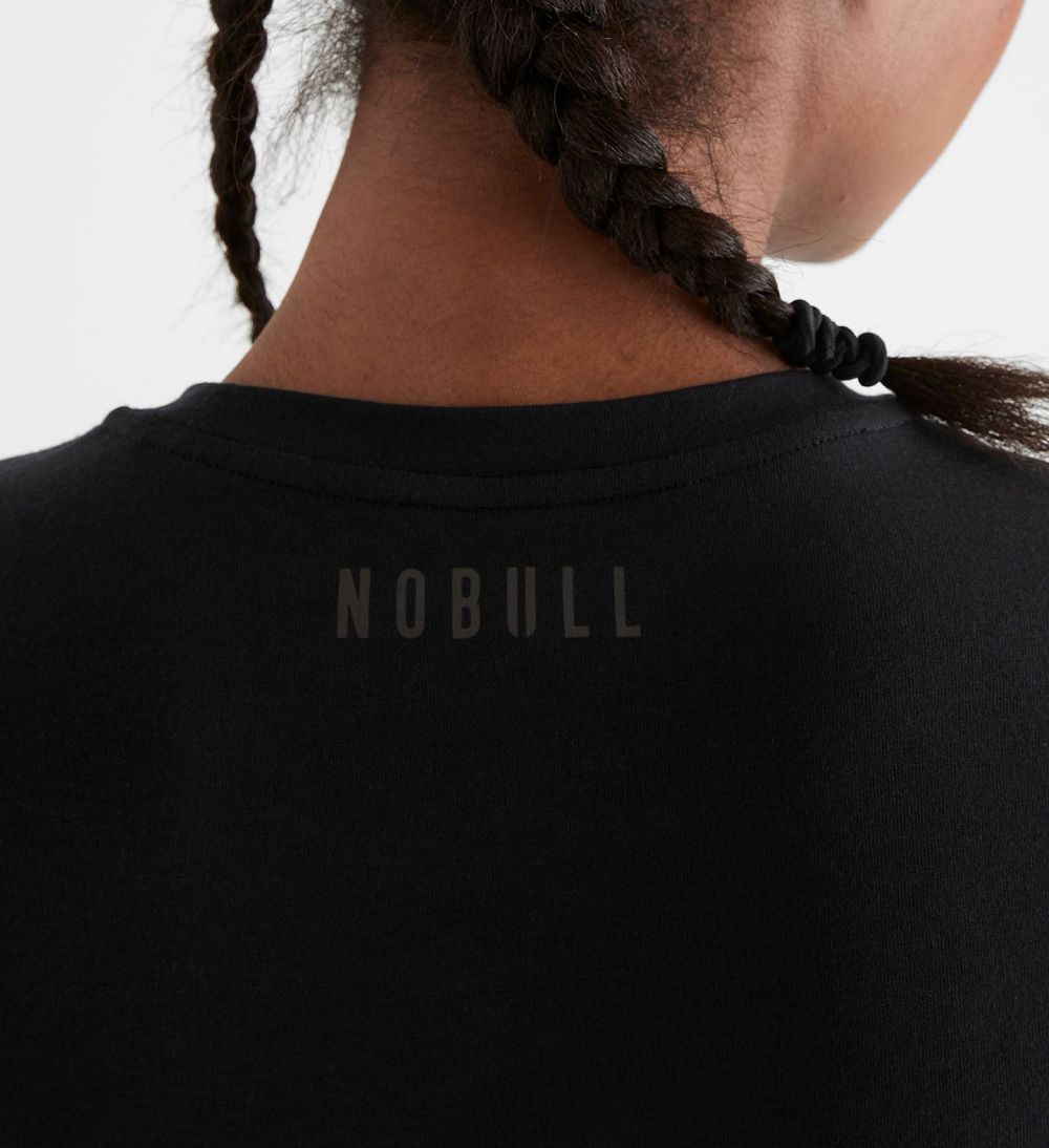 Women NOBULL Blended Merino Wool T-Shirt Black | YJPSQ-8076