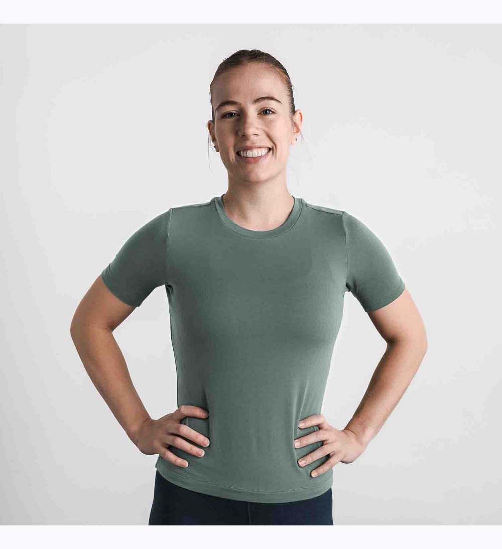 Women NOBULL Blended Merino Wool T-Shirt Dark Grey | ZJAPX-0267