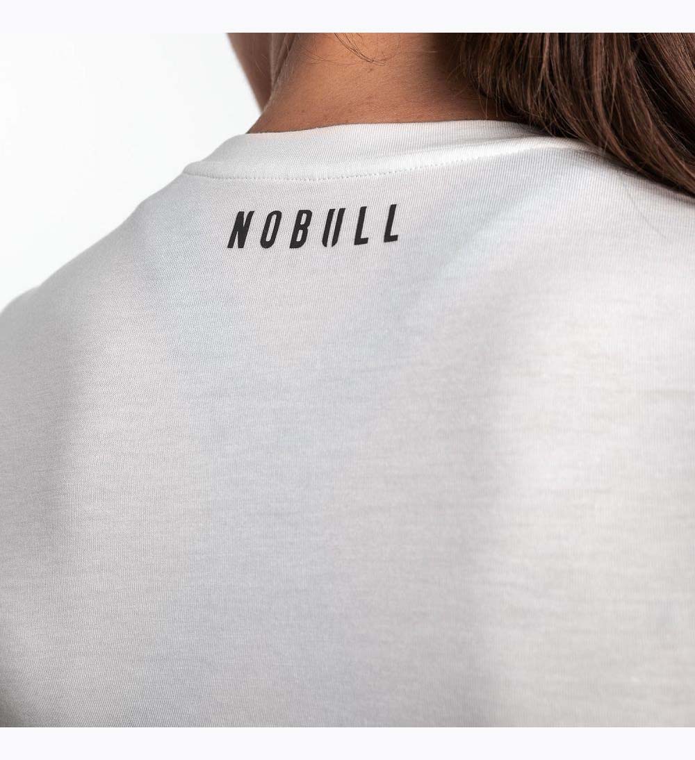 Women NOBULL Blended Merino Wool T-Shirt White | LIWHX-0768