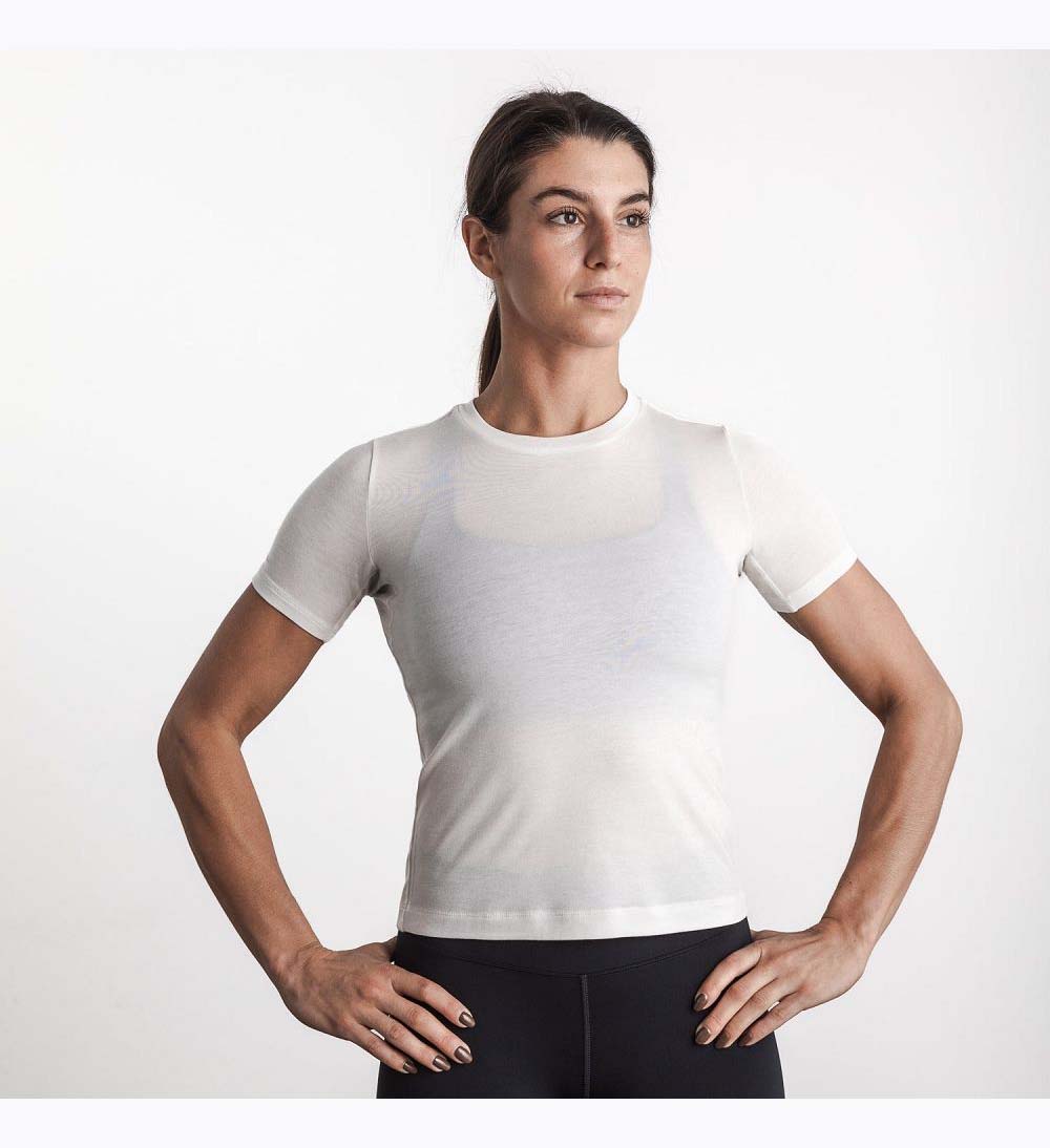 Women NOBULL Blended Merino Wool T-Shirt White | LIWHX-0768