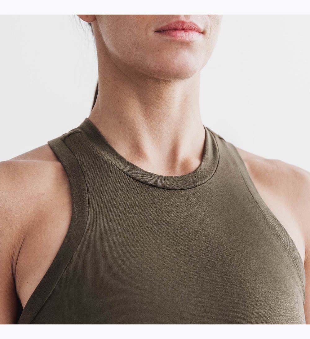 Women NOBULL Blended Merino Wool Tanks Army Green | PUGSF-4130