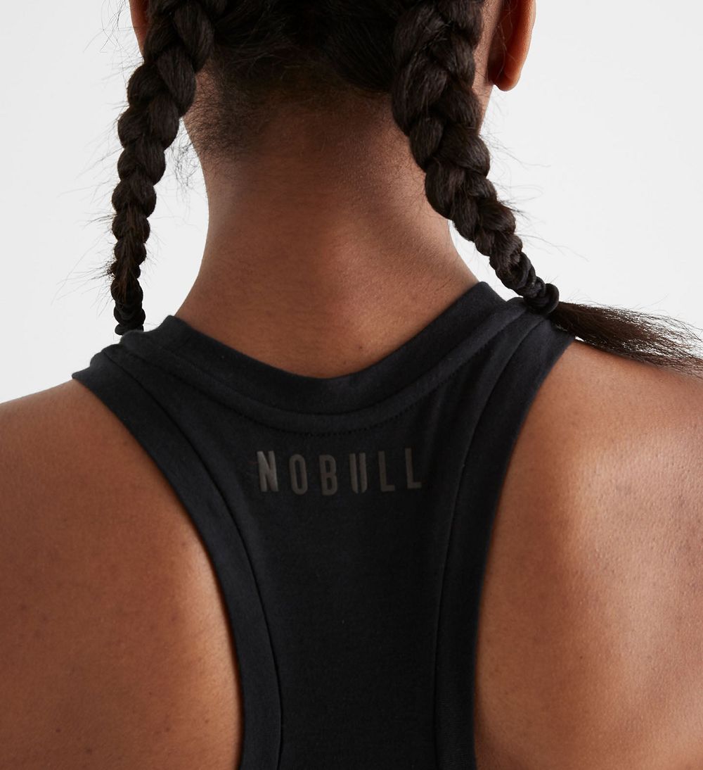 Women NOBULL Blended Merino Wool Tanks Black | ZRHIS-8761