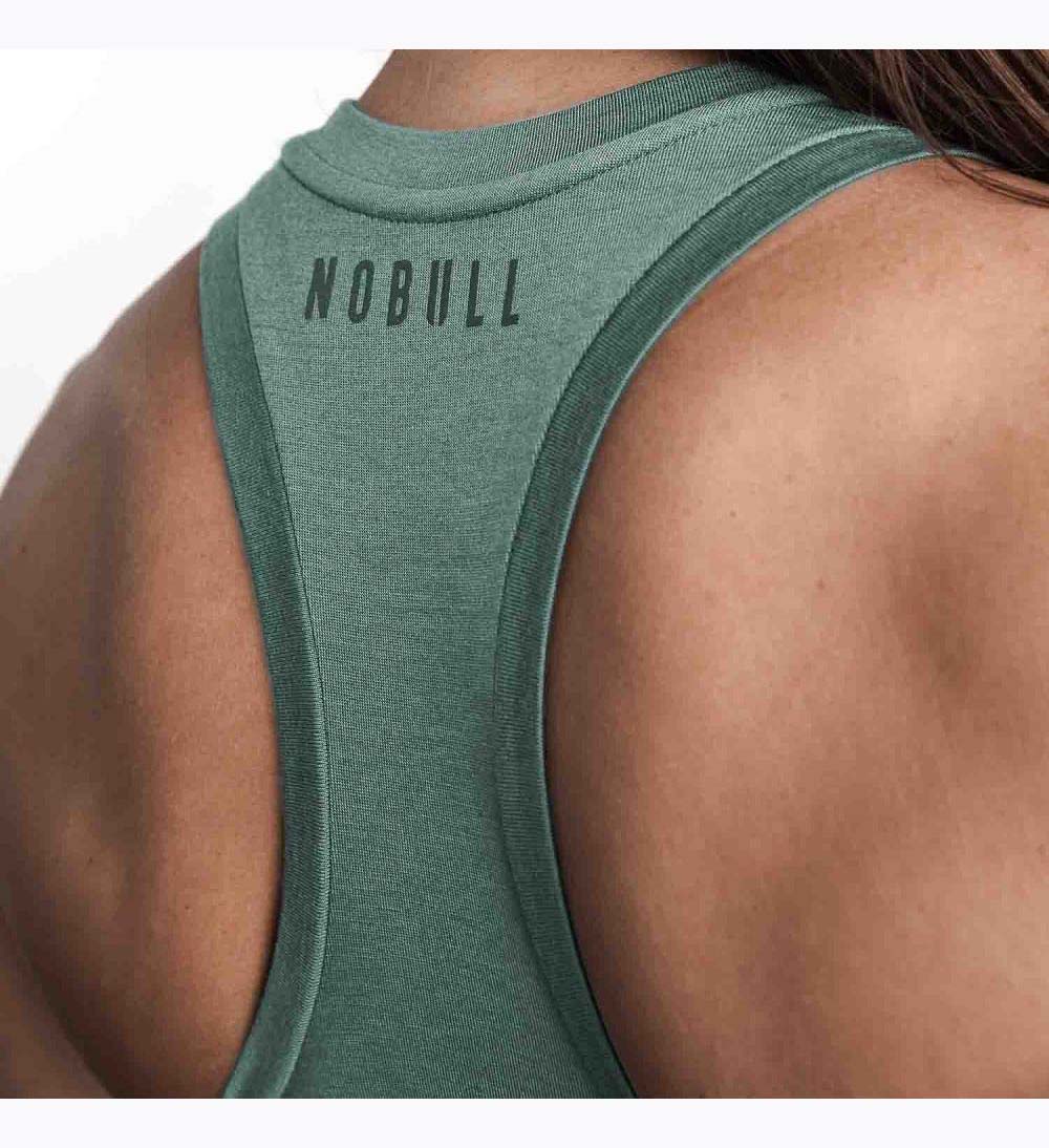 Women NOBULL Blended Merino Wool Tanks Dark Grey | ZEIAS-7025