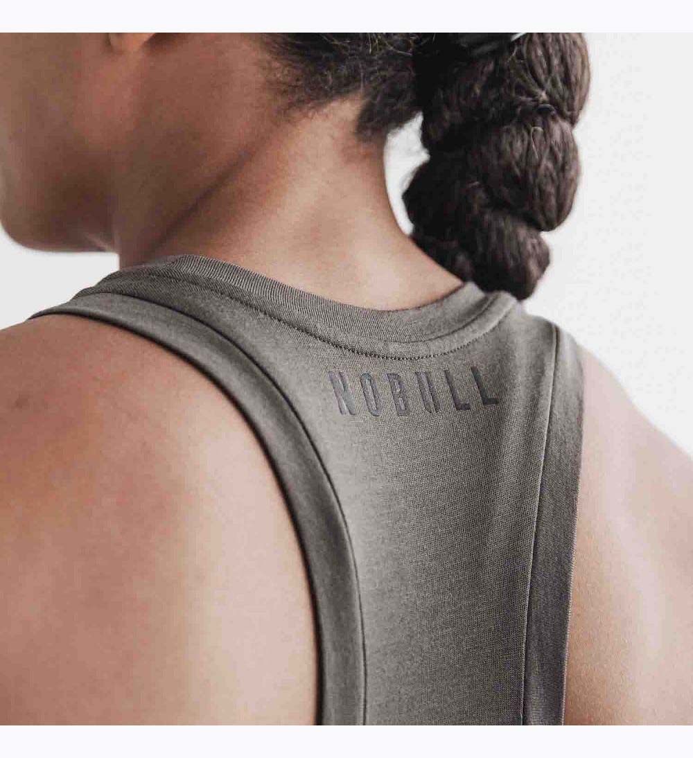 Women NOBULL Blended Merino Wool Tanks Green | QUZJP-7439