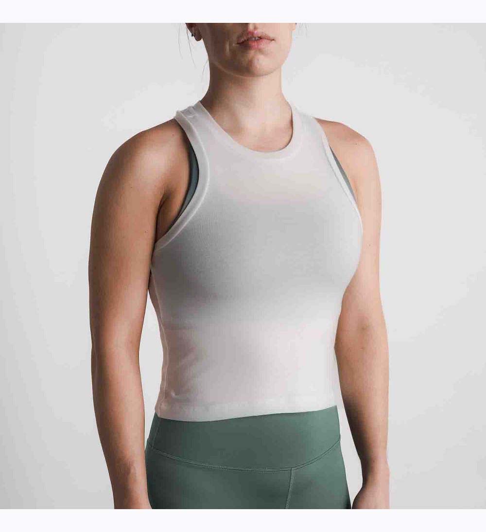 Women NOBULL Blended Merino Wool Tanks White | VJHLQ-3659