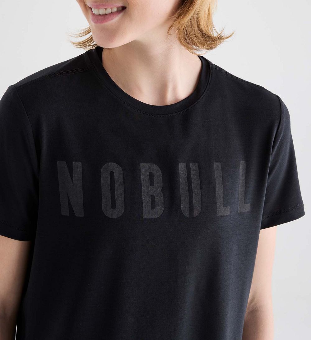 Women NOBULL Boxy T-Shirt Black | PSKHR-1438