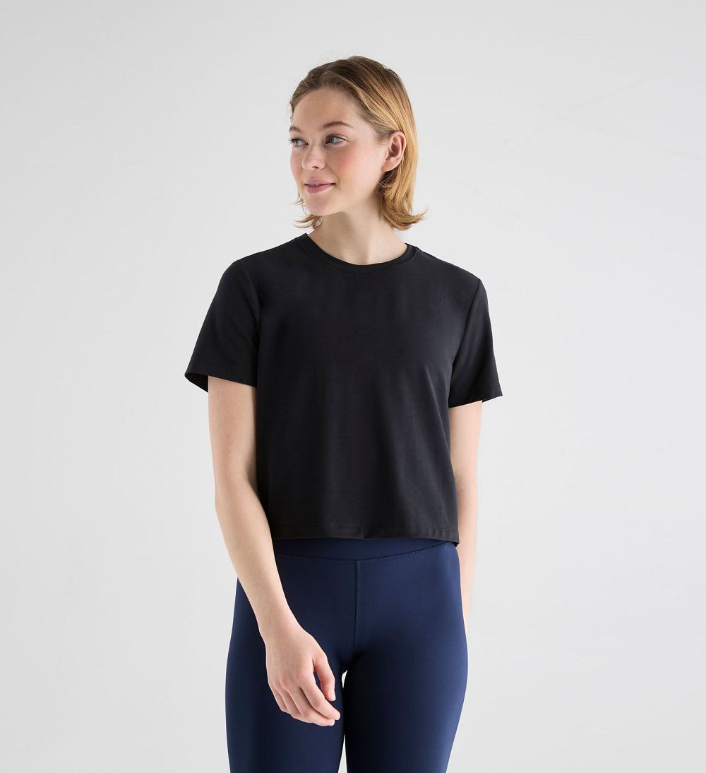 Women NOBULL Boxy T-Shirt Black | THPCF-4659