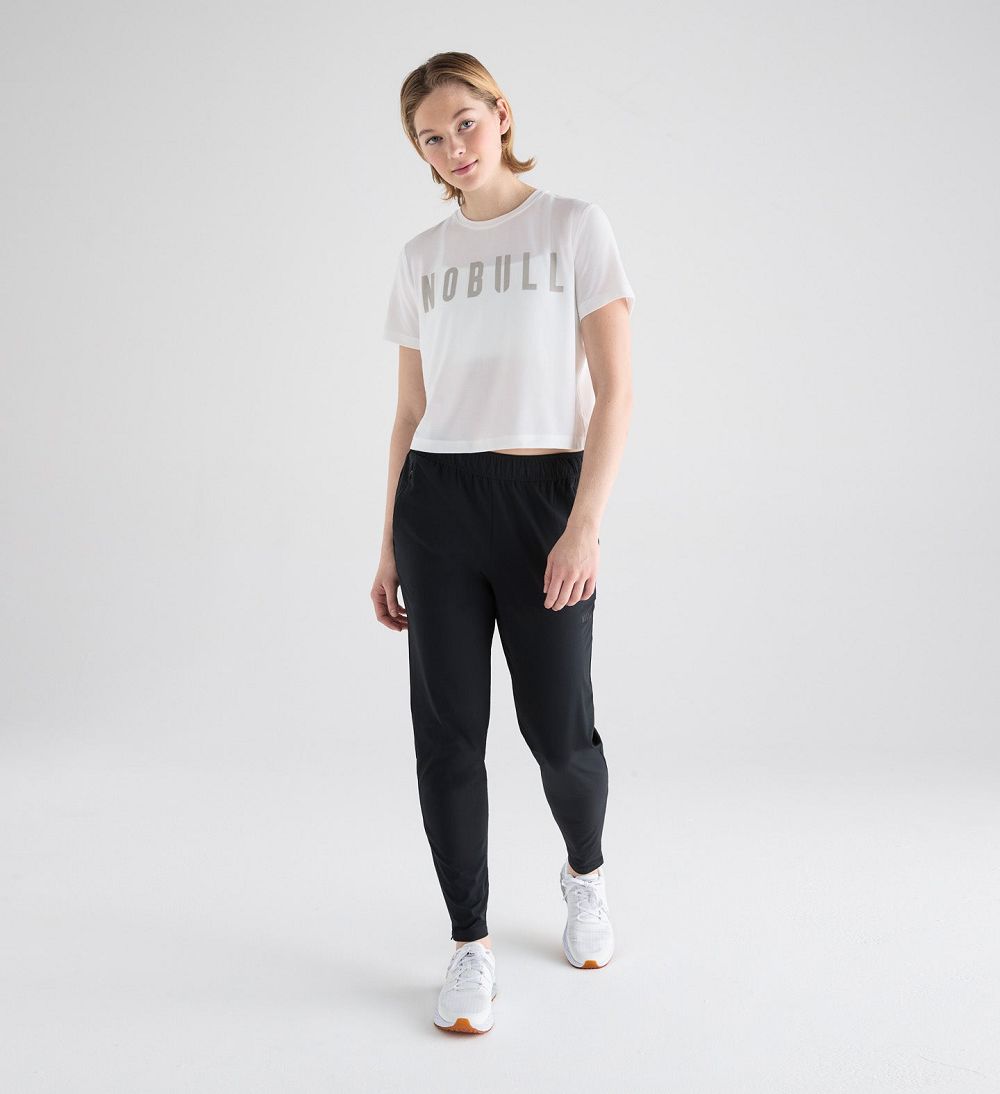 Women NOBULL Boxy T-Shirt White | HEFRJ-7589