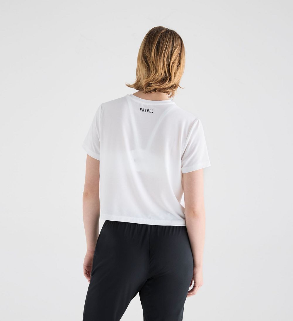 Women NOBULL Boxy T-Shirt White | TIPSC-9258