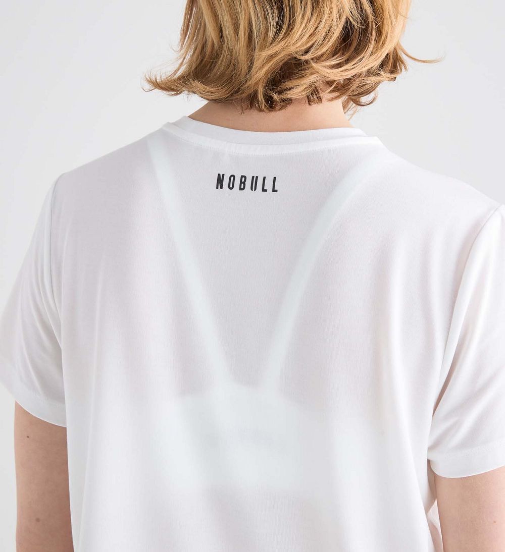 Women NOBULL Boxy T-Shirt White | TIPSC-9258