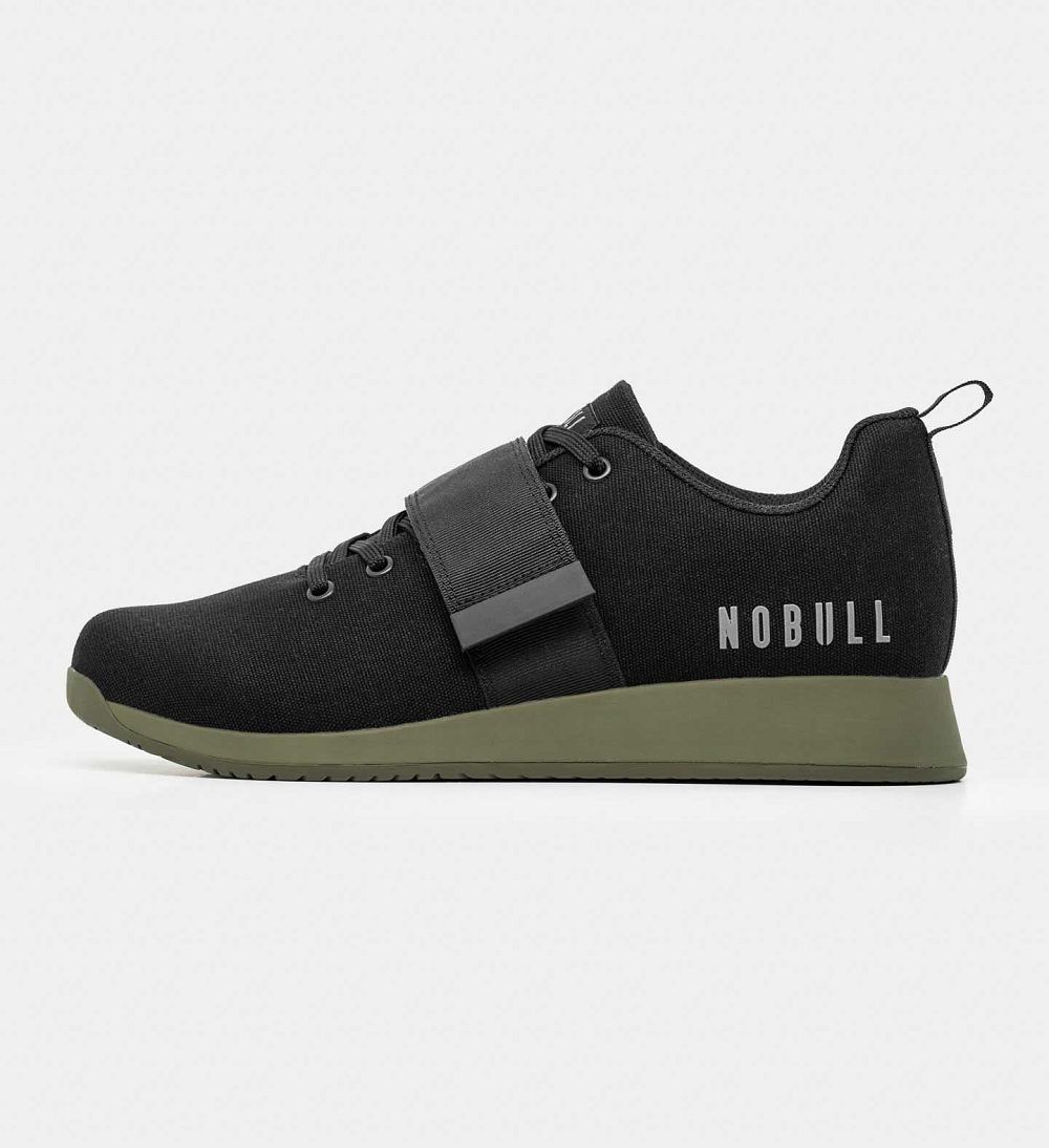 Women NOBULL Canvas Lifters Shoes Black Ivy | WGMYB-6740