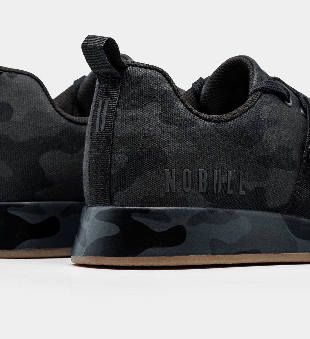 Women NOBULL Canvas Lifters Shoes Black Camo Gum | CDNJU-4651