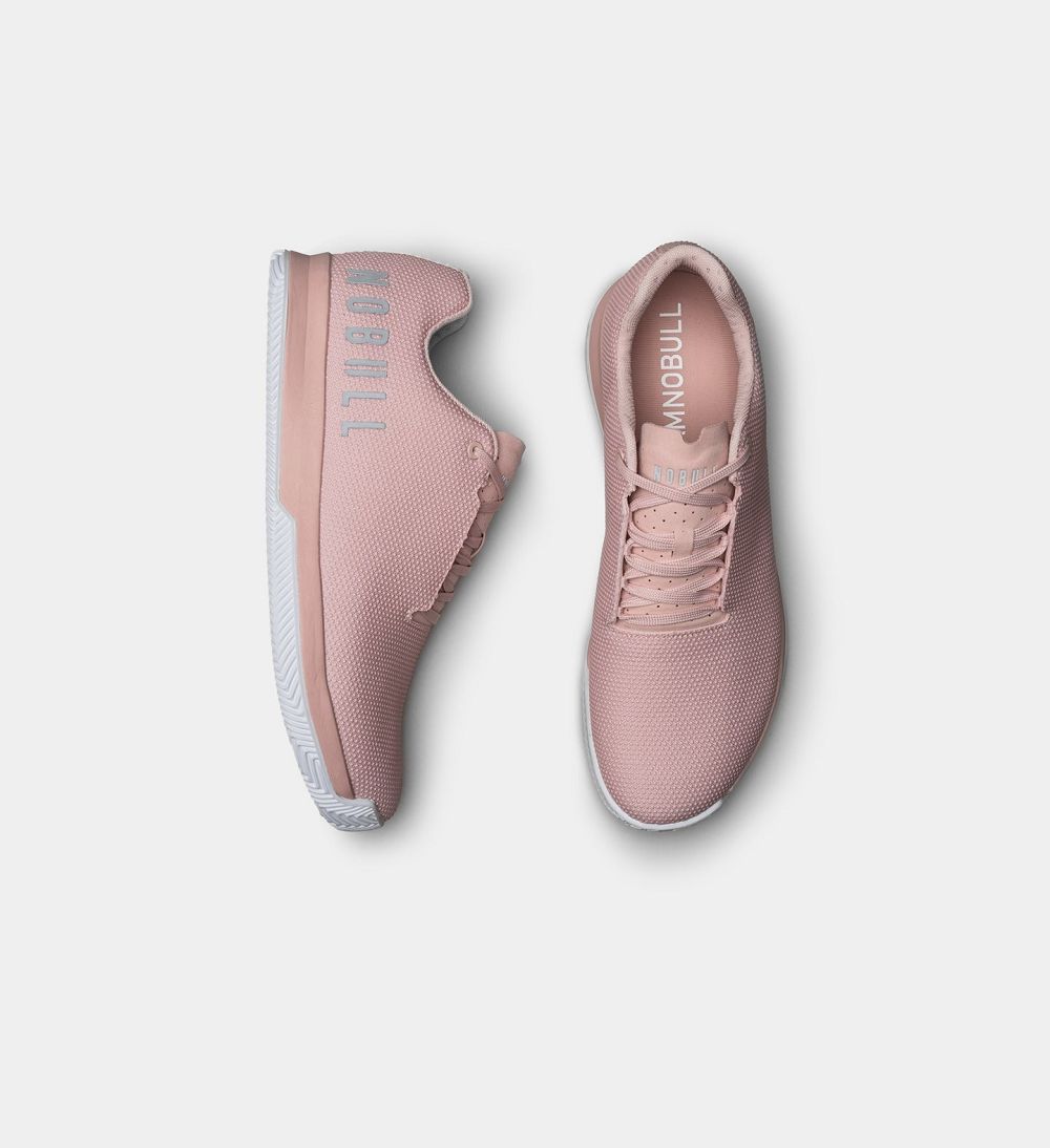 Women NOBULL Court Training Shoes Dusty Rose White | ZCLJG-1803