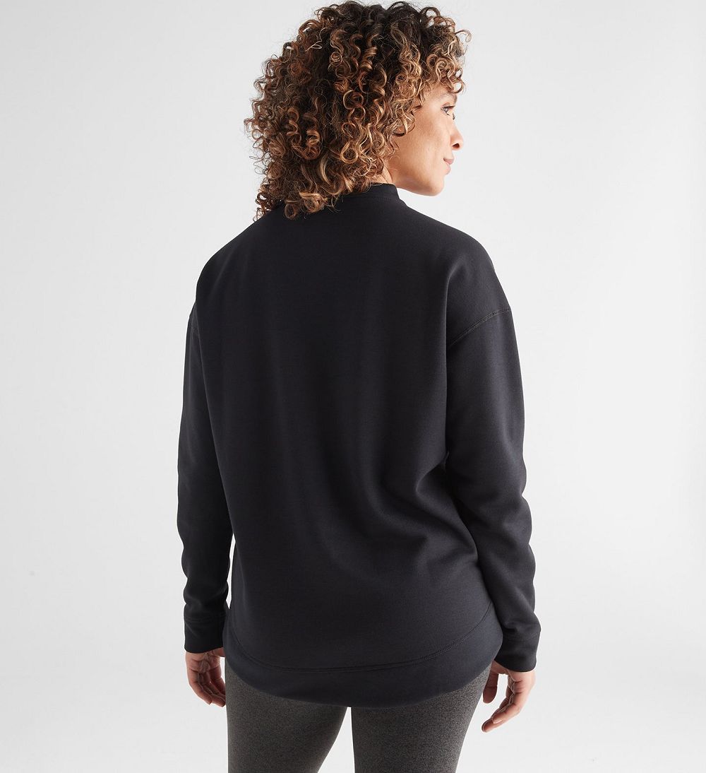 Women NOBULL Crew Sweatshirt Black | PVXNF-6480