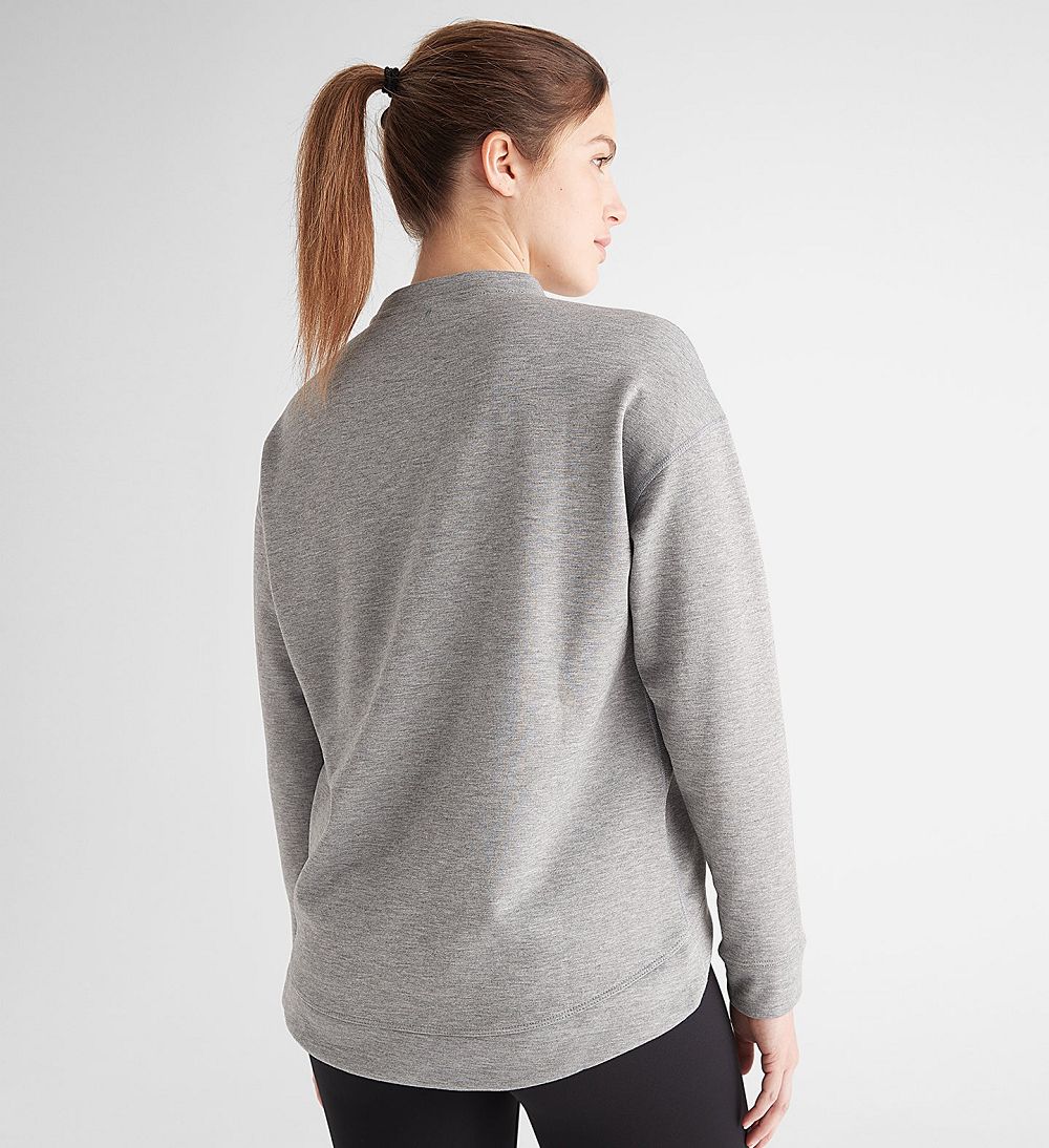 Women NOBULL Crew Sweatshirt Heather Grey | WRMVP-2603