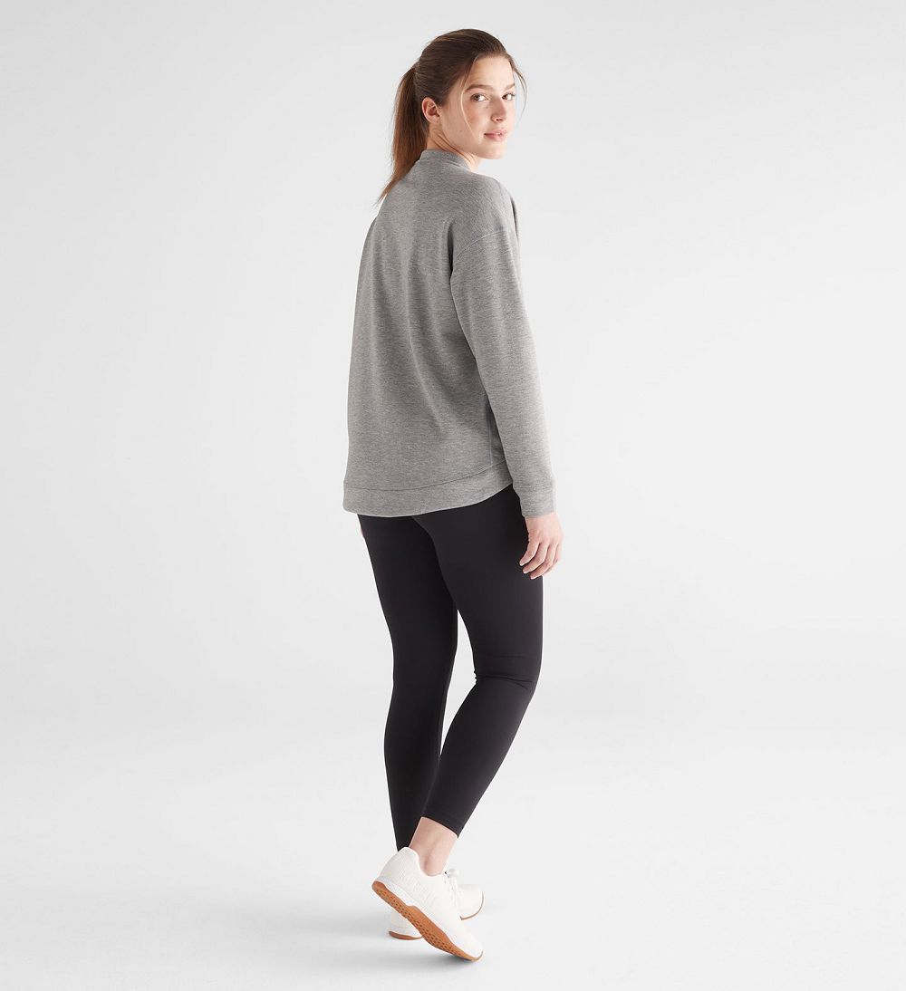 Women NOBULL Crew Sweatshirt Heather Grey | WRMVP-2603