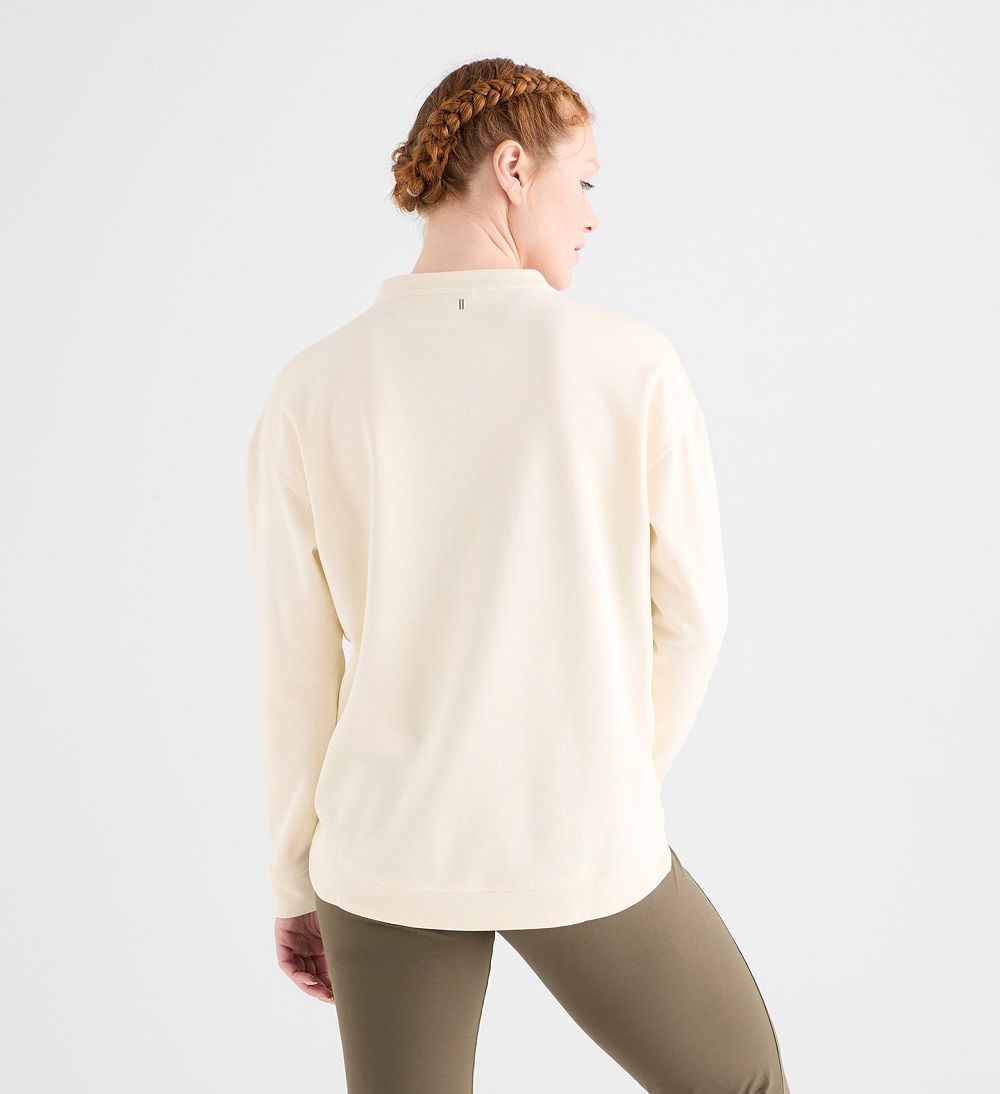 Women NOBULL Crew Sweatshirt Ivory | XHRVW-3678