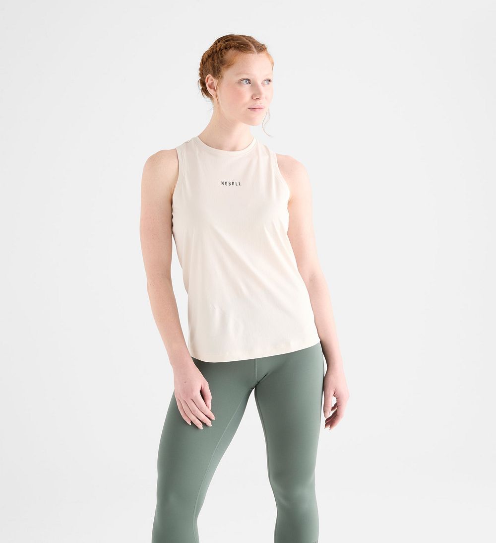 Women NOBULL Deltapeak® Micro Textured Tanks White | FXYKQ-0952