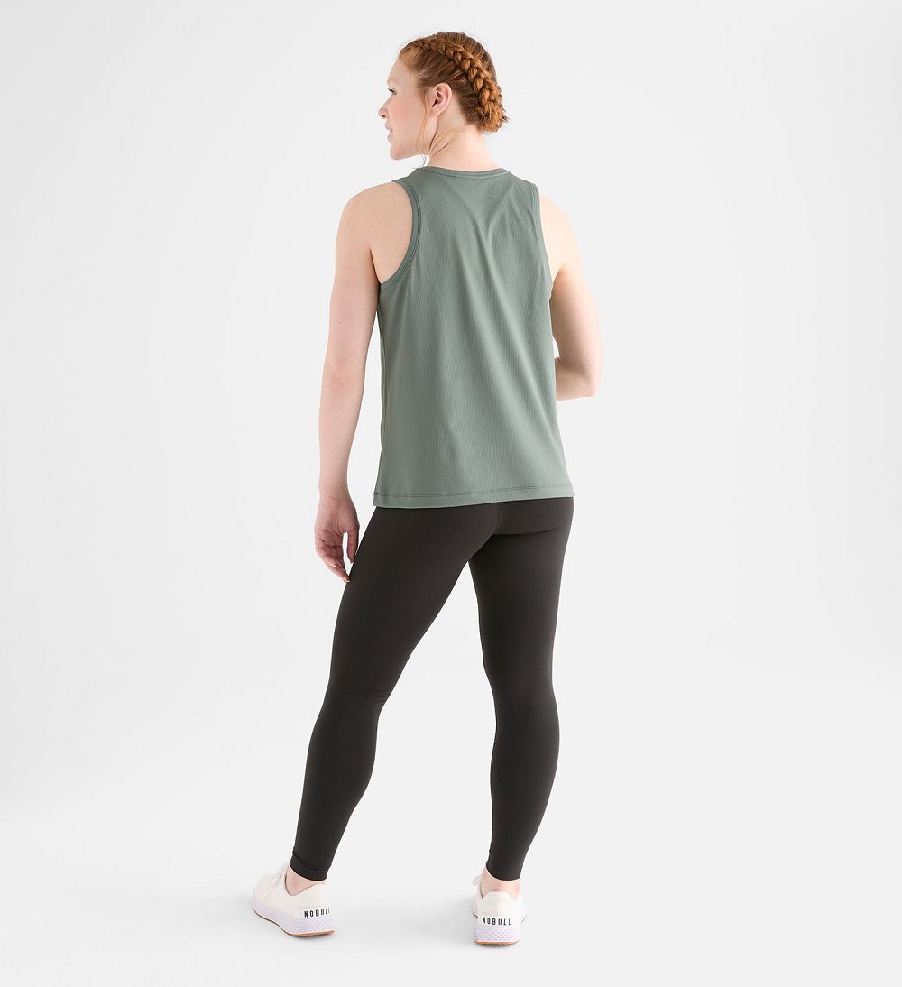 Women NOBULL Deltapeak® Micro Textured Tanks Dark Grey | SGFAW-7963