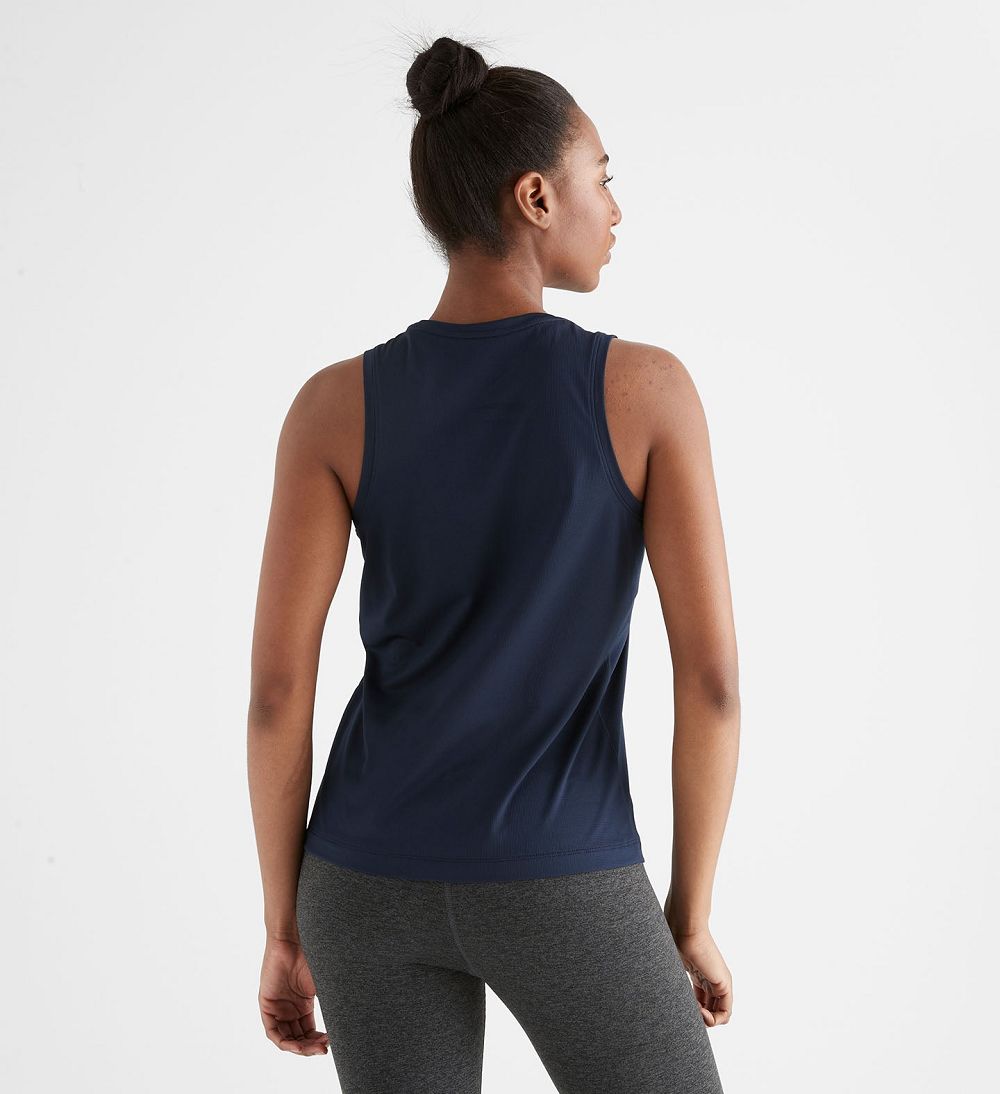 Women NOBULL Deltapeak® Micro Textured Tanks Night Navy | XJMUY-5248