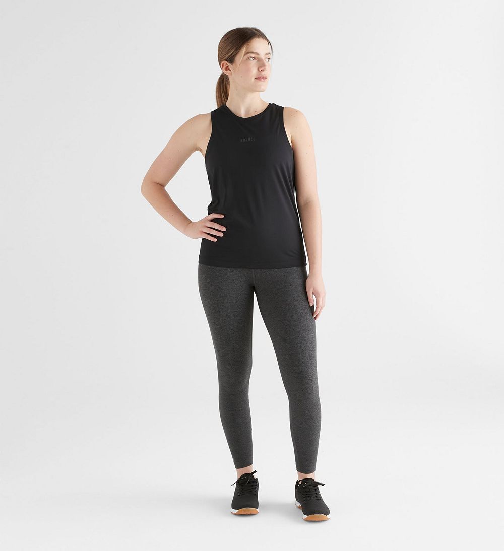 Women NOBULL Deltapeak® Micro Textured Tanks Black | IRZXY-6094