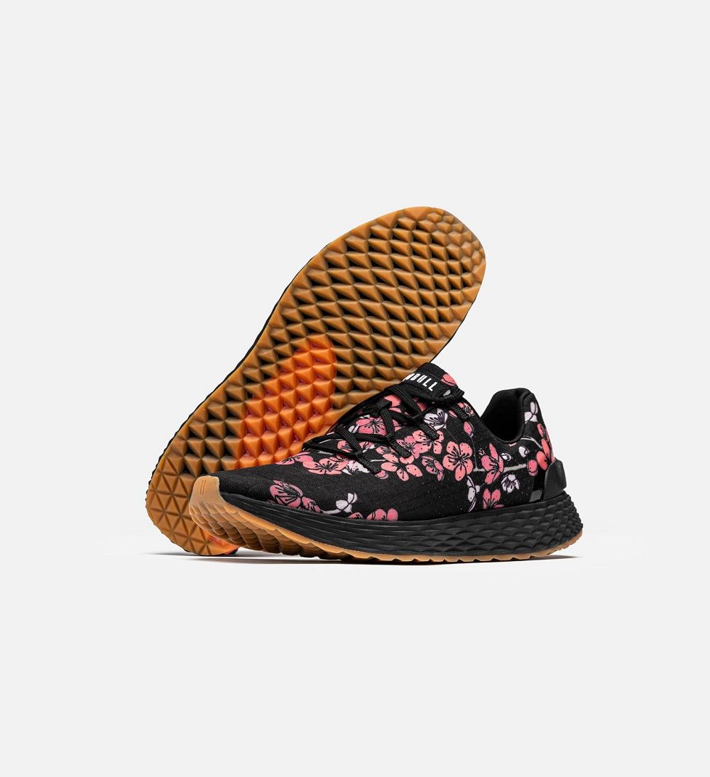 Women NOBULL Floral ALLDAY Running Shoes Black Cherry Blossom | ZXBLR-0795