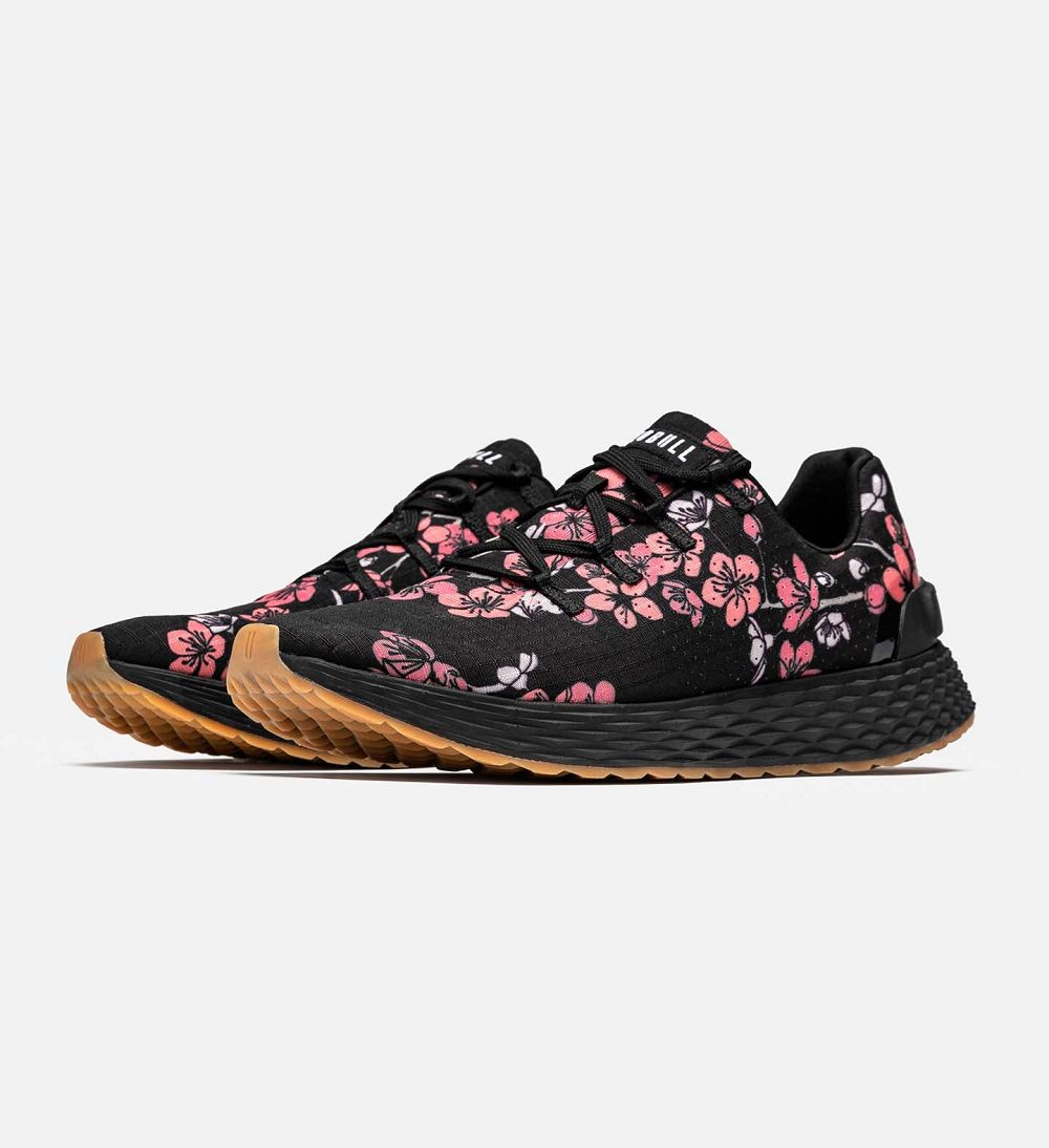 Women NOBULL Floral ALLDAY Running Shoes Black Cherry Blossom | ZXBLR-0795