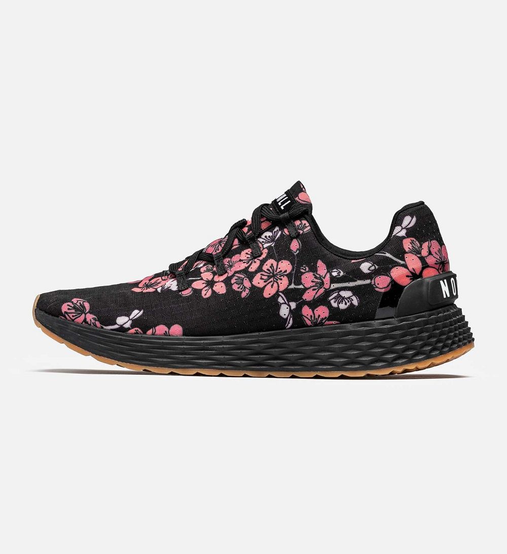 Women NOBULL Floral ALLDAY Running Shoes Black Cherry Blossom | ZXBLR-0795