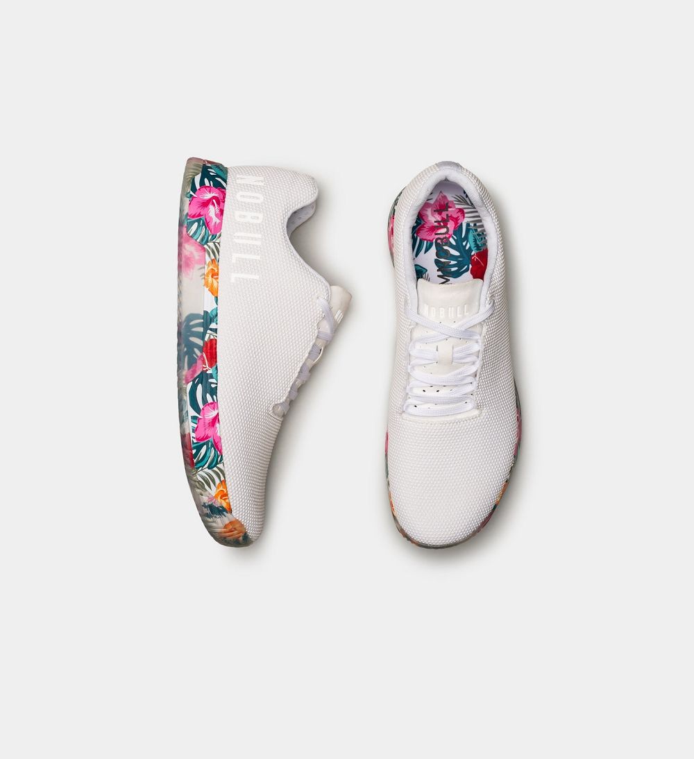 Women NOBULL Floral IMPACT Training Shoes White Multi | LZWMO-3257