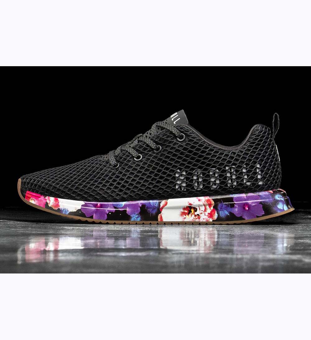 Women NOBULL Floral Mesh Running Shoes BLACK SPACE FLORAL | ZHXBU-8435