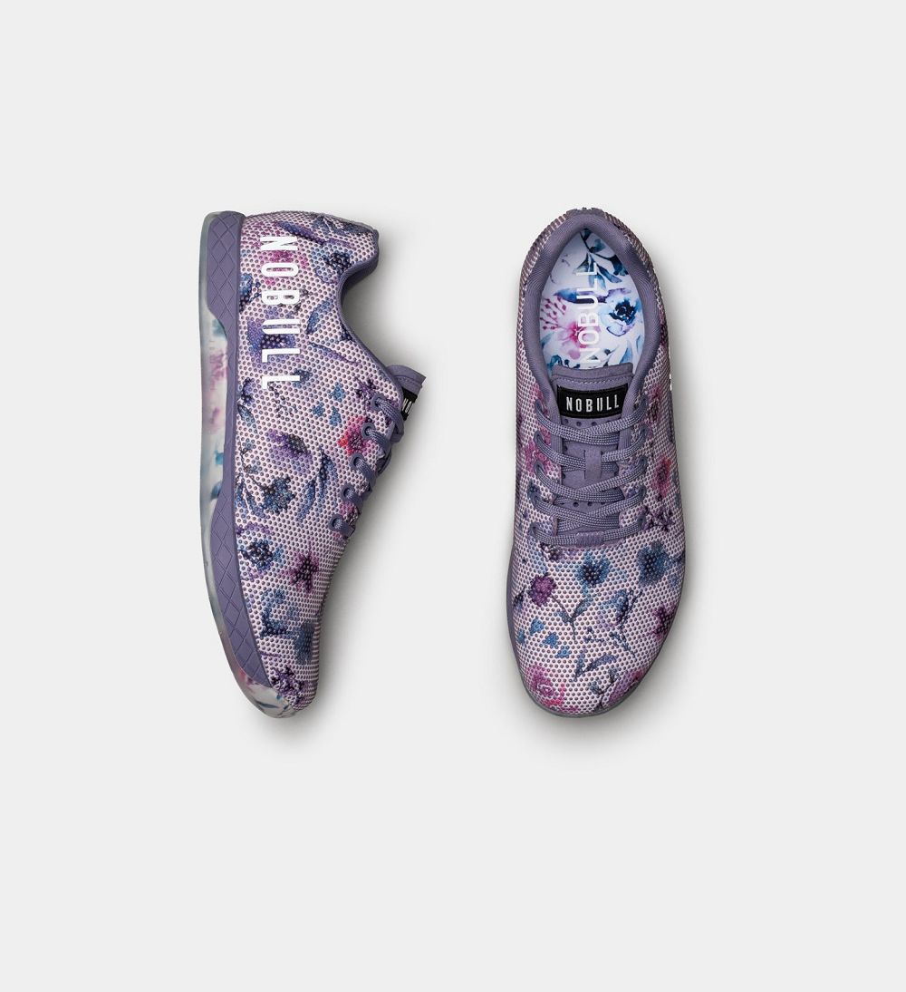 Women NOBULL Floral OUTWORK Training Shoes Purple | GYCPH-3409