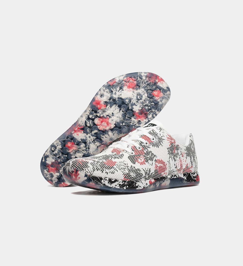 Women NOBULL Floral OUTWORK Training Shoes White Cactus Blossom | VAWXR-0134