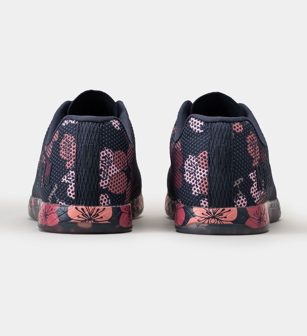 Women NOBULL Floral OUTWORK Training Shoes Navy Cherry Blossom | WMZYQ-8372