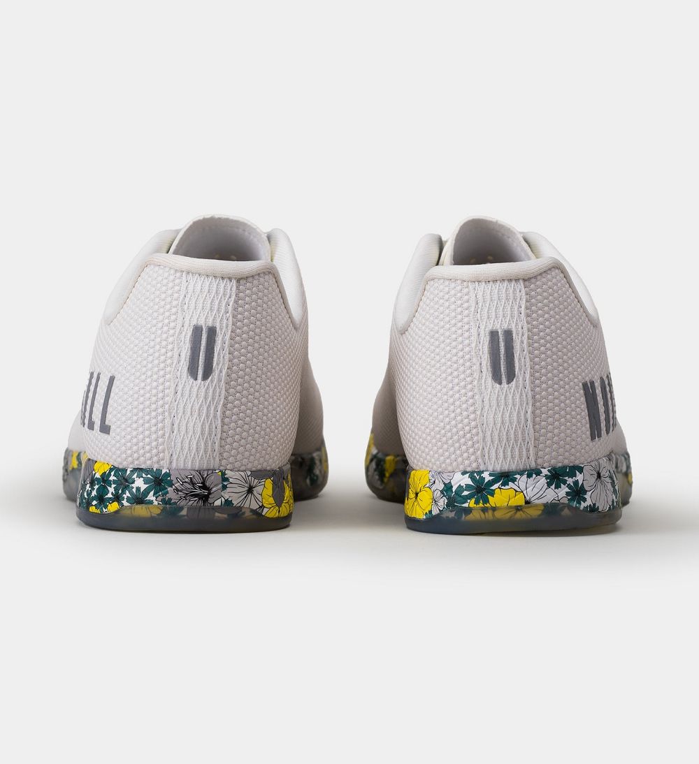 Women NOBULL Floral Training Shoes Silver | OQVCB-5304