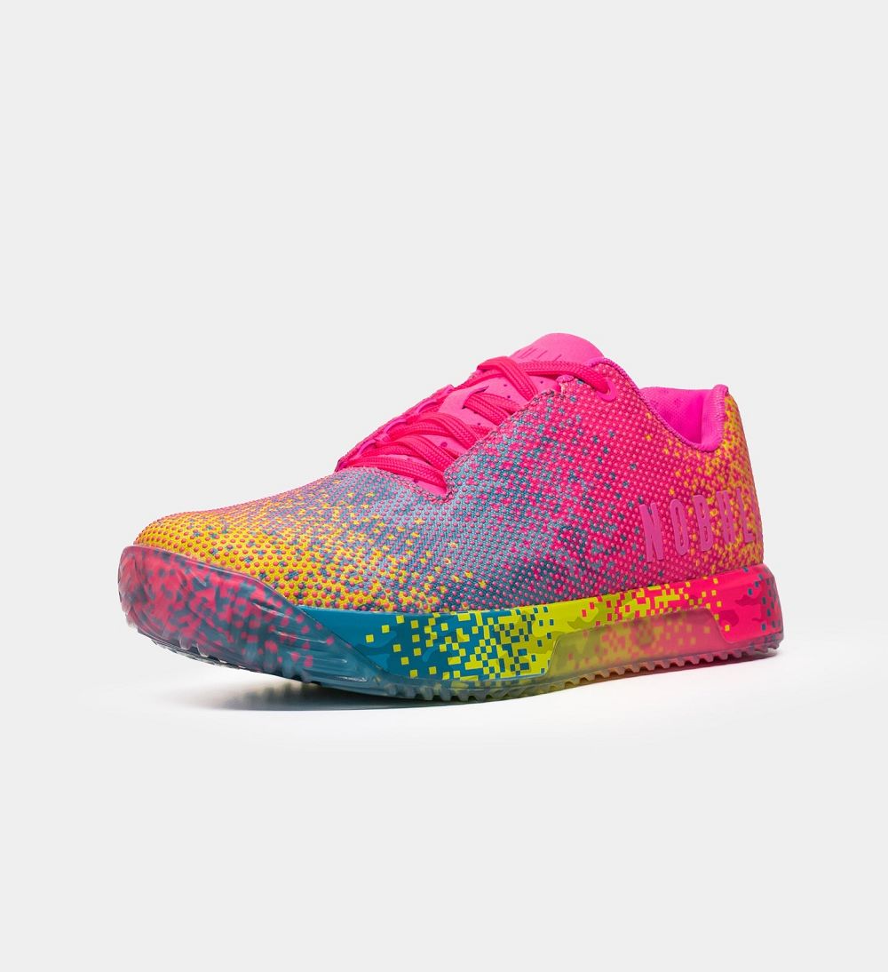 Women NOBULL Glitch IMPACT Training Shoes Neon Pink Glitch | QKTPR-0825