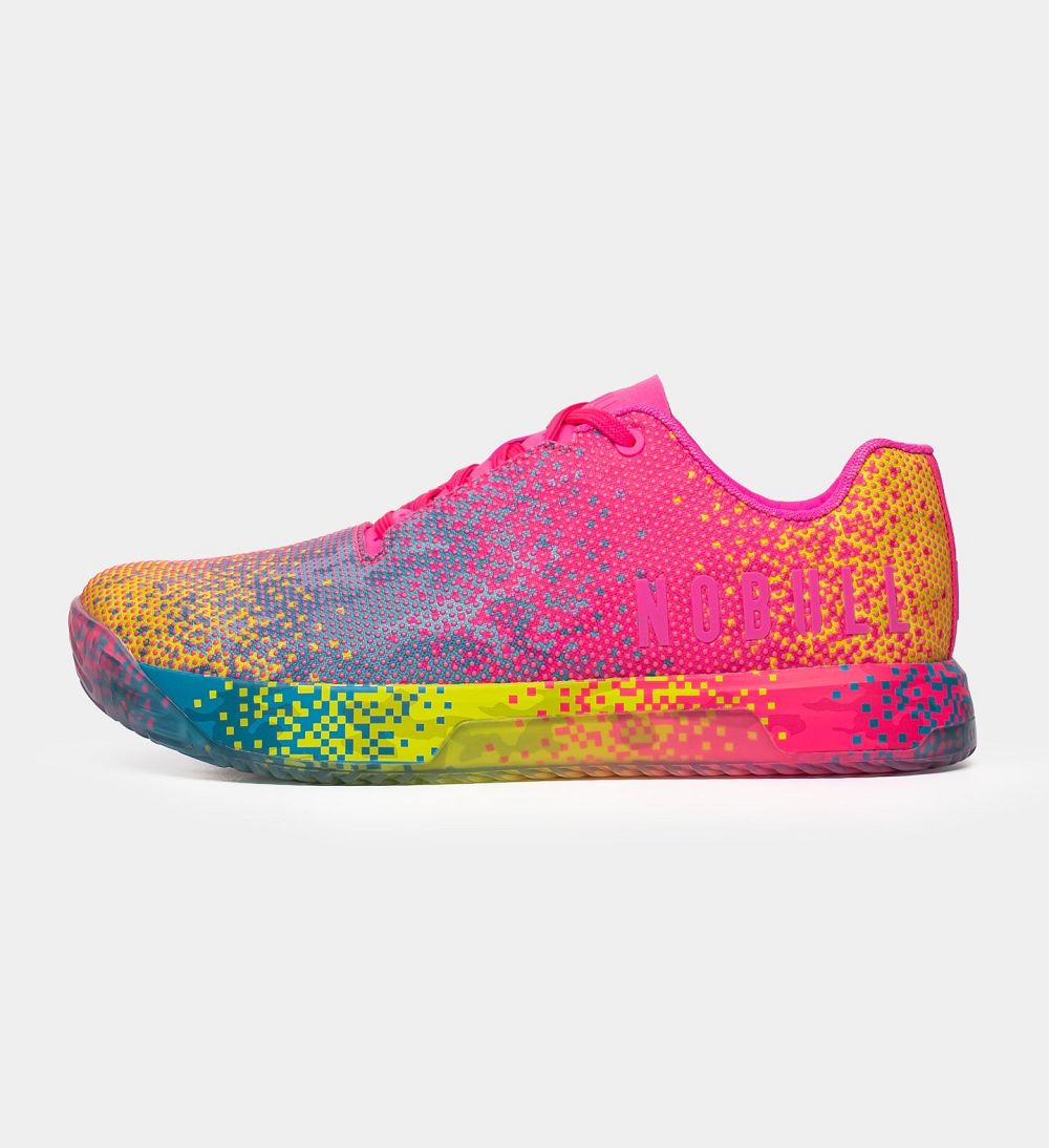 Women NOBULL Glitch IMPACT Training Shoes Neon Pink Glitch | QKTPR-0825